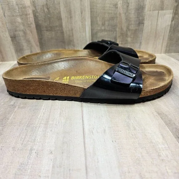 Birkenstock Woman's Sz 41 Madrid Single Black Strap Adjustable Sandals Shoes - Picture 6 of 10
